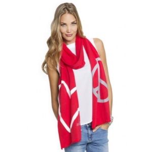 TWO Peace Love World Scarfs! Red and Blue!